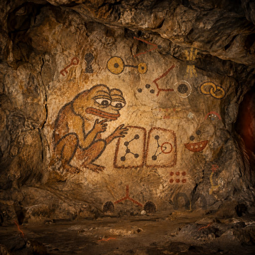 Two ochre trails meet a dark pebble, tracing the schema behind an unchanged tag.
